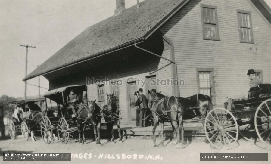 Postcard: Station & Stages - Hillsboro, N.H.